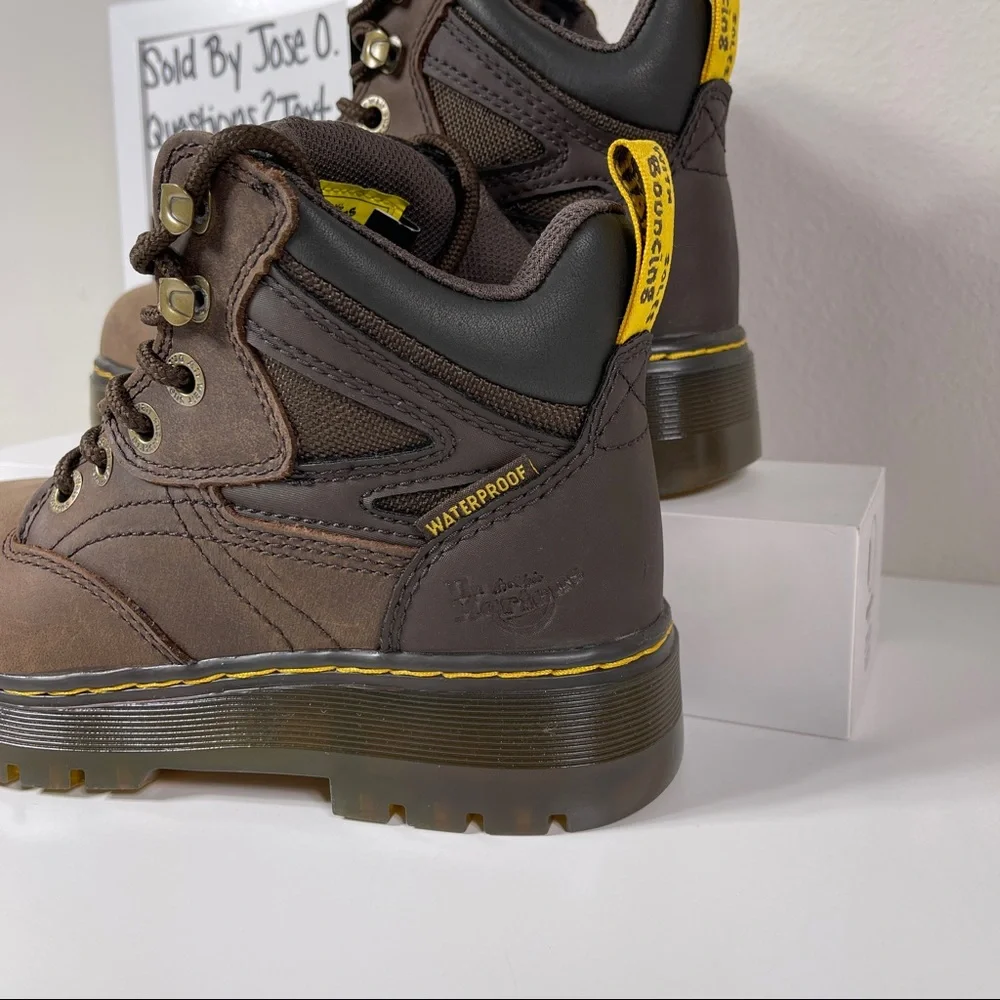 DR DOC MARTENS PLENUM WATERPROOF STEEL TOE WORK BOOTS WOMENS SIZE 5 LEATHER HIKE - Picture 8 of 10